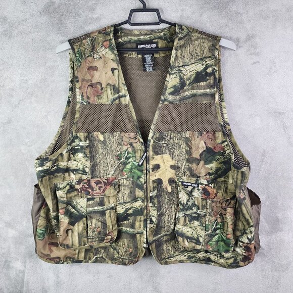 Mens Camo Hunting Vest Jacket Mossy Oak Break-Up Infinity 1/2 Zip Size XL/2XL - Picture 2 of 13